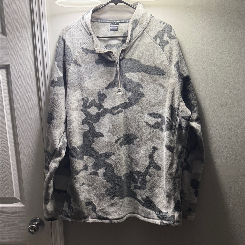 Under Armour Gray Camo Quarter-Zip Pullover